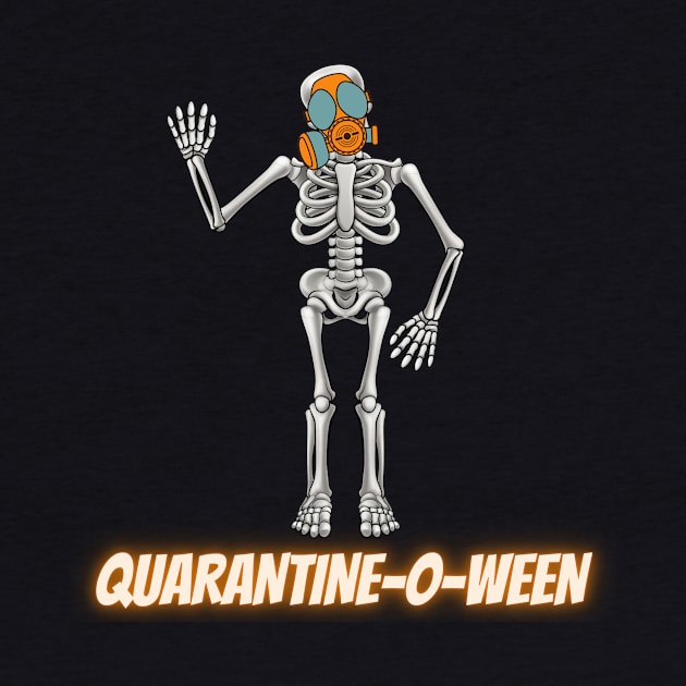 Quarantine-O-Ween Skeleton Funny Halloween Costume 2020 Bones Quarantine Mask Radioactive Skeleton Easy Costume Skeleton Waving by nathalieaynie